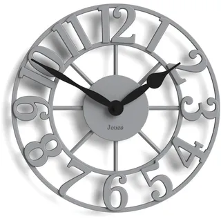 JONES CLOCKS® Lighthouse Wanduhr | Skulpturale skelettuhr | Grau | Elegante erhöhte, geformte ziffern | Dekoratives Design, ideal für küche, Wohnzimmer oder Schlafzimmer