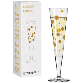 Ritzenhoff Sektglas GOLDNACHT, Glas, Höhe: 24cm, Farbe: transparent, Motiv: Kreise