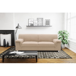 DOMO Collection Jamie Sofa 2er Couch, Garnitur 2 Sitzer, beige, 191 x 80 x 72 cm