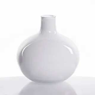 Glasvase Kugelvase Shine weiß 13cm Frühlingsvase Mini Tischväschen Überfang Deko
