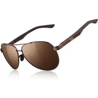 Pilotenbrille Herren Polarisiert Fliegerbrille Al-Mg Rahmen UV400