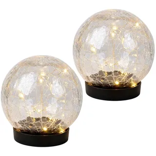 Expo Börse Solarleuchte Glas D 12 cm 2er Set transparent
