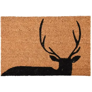esschert design Fußmatte, Rechteckig, Höhe: 1.5 mm, Höhe: 1.5cm, Farbe: Naturfarben, Motiv: Hirsch
