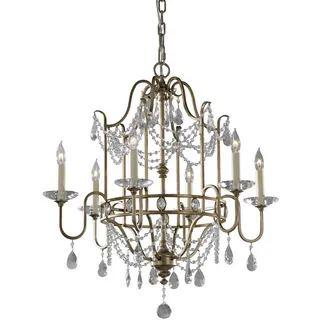 Elstead Lighting Kronleuchter Gianna, Silber, Metall, Glas, 85 cm, RoHS, Lampen & Leuchten, Innenbeleuchtung, Hängelampen, Kronleuchter