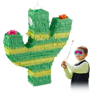 Relaxdays Kaktus Piñata gelb/grün/pink