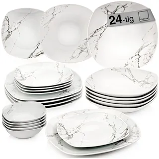 sänger Bilgola Marmor Tafelservice 24-tlg. weiß