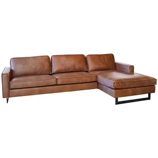 KAWOLA Ecksofa Vilnius Kunstleder Longchair rechts cognac