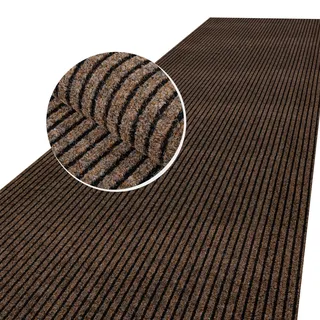 Schmutzfangmatte Teppich Läufer Meterware Schmutzfangläufer rutschfest & zuschneidbar Outdoor Indoor Sauberlaufmatte für Flur Gewerbe Büro Gastronomie Keller Mischa 600x160cm Braun