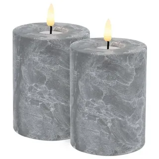 LC Home LED-Kerze Candela Lights LED Beton-Kerzen Set + inklusive Fernbedienung (2-tlg), LED Kerze mit Timer-Funktion 10 cm