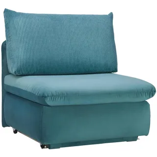 Novel Schlafsessel Etta, Türkis, Kunststoff, 90x89x83 cm, Stoffauswahl, Liegefunktion, Wohnzimmer, Sofas & Couches, Schlafsofas, Schlafsofas mit Bettkasten