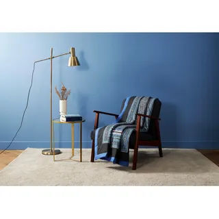 Bassetti Plaid Maser, Blau, Textil, Ornament, 135x190 cm, Schlaftextilien, Bettwäsche, Tagesdecken