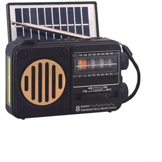 HpLive Solar Radio,Tragbares Solarradio: Bluetooth-Kompatibel Lautsprecher, Taschenlampe & MP3-Player mit FM/AM/SW-Empfänger Als Taschenlampe