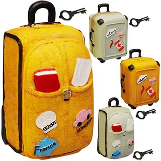 alles-meine.de GmbH Spardose - Reisekoffer/Trolley - Länder & Städte - mit Schlüssel + Schloss - aus Kunstharz/Polyresin Harz - stabile Sparbüchse Kinderspardose/Trolly KOF..
