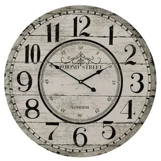 NOOR living Wanduhr, MDF/Holzwerkstoff, beige