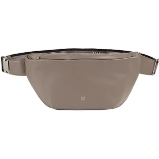 DUDU Gürteltasche aus echtem Leder mit verstellbarem Gurt, Elegantes, geräumiges Design, 3-Reißverschluss-Gürteltasche, für Damen und Herren Taupe