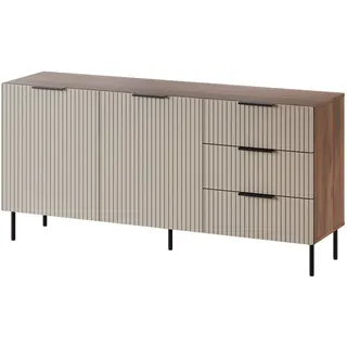 Sideboard 156x75x42 cm Kommoda Almera - 1 Nußbaum / Kaschmir MDF