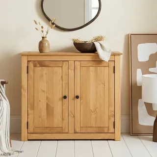 Kommode Holz Sideboard Flurmöbel zwei Türen Kiefer Natur