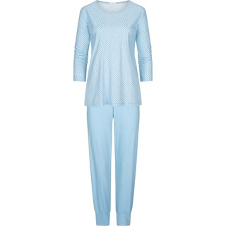 Mey, Damen, Pyjama, Emelie Schlafanzug 3/4 Arm, Blau, (44)