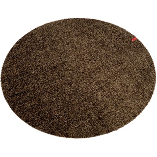 Keilbach 44340, runde Fußmatte point.brown, maschinenwaschbar, Durchmesser 85 cm, nur 9 mm dick, hochwertiger Flor, Braun, One Size