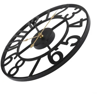 Vintage Metall Outdoor Wanduhr mit großen gut ablesbaren Ziffern, lautloses Quarzwerk, wetterbeständiges Design für Terrasse, Garten, Veranda, Poolbereich (C)