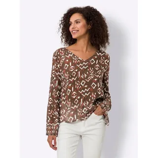 heine Klassische Bluse Schlupfbluse braun|rot 34