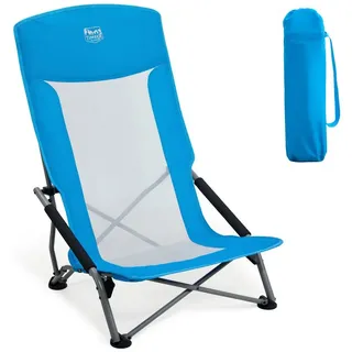 TIMBER RIDGE Klappstuhl Klappbar Strandstuhl, leicht Campingstuhl, 150kg belastbar (1 St), Metallgestell mit strapazierfähigem Stoff blau 51 cm x 90 cm x 50 cm