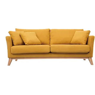 miliboo Couch Stoff 3-Sitzer Gelb