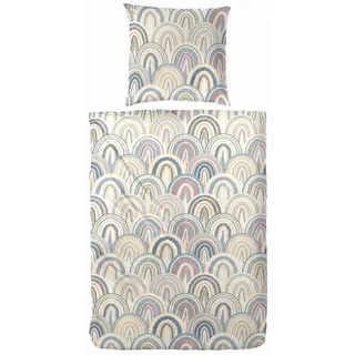 Primera Bettwäsche Primera Renforce-Bettwäsche Rainboho, Renforcé, 2 teilig, mit kleinen schlichten Regenbögen beige|gelb