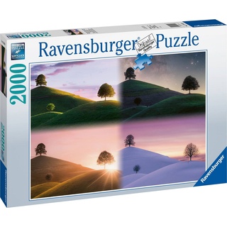 Ravensburger Puzzle 2000 Teile Puzzle Stimmungsvolle Bäume und Berge 17443, Puzzleteile