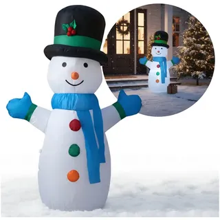 Sarcia.eu Weihnachtsfigur AUFBLASBAR Schneemann LED Figur Gartendeko 120 cm GROß