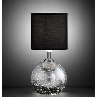WOFI Tischleuchte Nachttischlampe Tischlampe CARMEN 149 schwarz E14