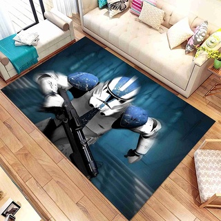 TONATO Kinderzimmer Teppich Star Wars 3D -Gedruckter Teppich Wohnzimmer Dekor krabbelte Matte Schlafzimmer Küchenteppich Badezimmer Matte,160 * 230cm