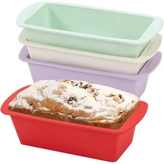 4er Set Silikon Backformen – Mini Kastenform für Brot, Kuchen & mehr (20 x 9,5 x