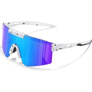 PACIEA Sportbrille Sonnenbrille Herren-Damen-Fahrradbrille Polarisiert UV Schutz Leicht weiß