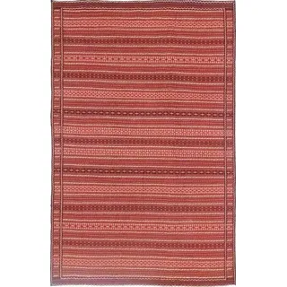 Orientteppich Kelim Fars 198x302 Handgewebter Orientteppich / Perserteppich, Nain Trading, rechteckig, Höhe: 4 mm lila|rot