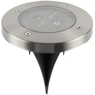 Ranex 5000.389 LED Solar Bodeneinbaustrahler,rund mit, Außen-Bodenbeleuchtung, Edelstahl, Edelstahl, IP44, Garten, 1 Glühbirne(n) - Silber