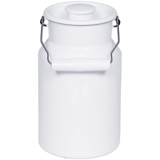 Riess, 0505-033, Milchkanne mit Deckel 1L, CLASSIC-WEISS, Inhalt 1.0 Liter, Höhe 15.8 cm, Emaille, weiß
