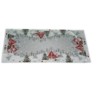 texpot Tischdecke Tischwäsche Druck Schneemannfamilie farbig Winter Weihnachten (1-tlg) weiß Rechteckig | 40 cm x 90 cm