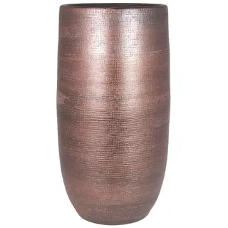 INNA-Glas Dekovase Keramikkübel Agape mit Maserung, Kupfer, 60cm, Ø29cm braun