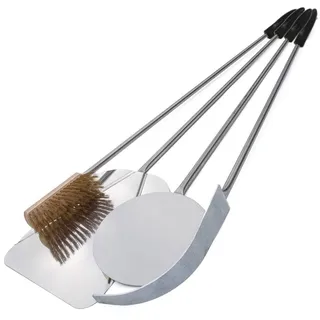 GIEMME Set 4 Pizzaschaufeln Edelstahl für 30 cm Pizzen mit 113 cm Stiel