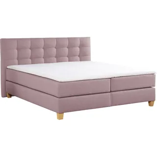 Boxspringbett HOME AFFAIRE "Moulay", lila (flieder), B:174cm L:231cm, Komplettbetten, Boxspringbett, inkl. Topper, in Überlänge 220 cm, 3 Härtegrade, auch in H4