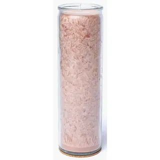 Asmondia Kerze im großen Glas - Hellbraun - ohne Duft - hellbraune Glaskerze - Höhe ca. 20,5 cm