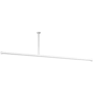 KS Handel 24 Duschvorhangstange Alu Gardinenstange 4m extra lang Weiss 250-400cm inkl. Deckenhalterung weiß