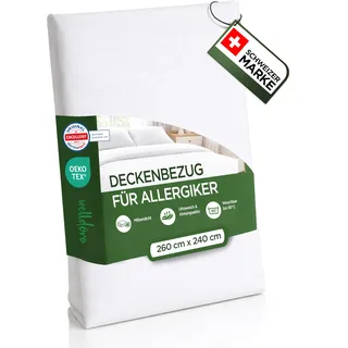 Welldora ǀ Milbenbezug Bettdecke 260x240 ǀ Allergiker Deckenbezug fachärztlich getestet ǀ Premium Encasing gegen Milben & Bettwanzen ǀ Allergiker Bettwäsche Decke 260x240