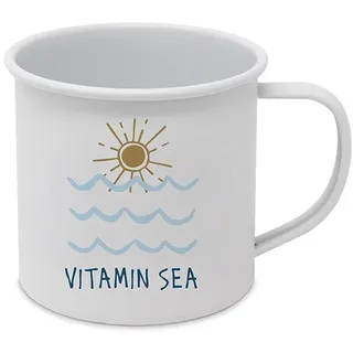 ppd Jumbotasse "Seaside Sun Happy" in Weiß - 400 ml