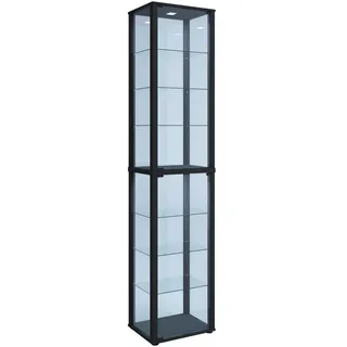 VCM Standvitrine Kavisa 50 x 38 x 227 cm Schwarz
