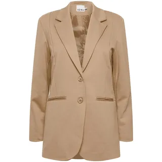 ICHI IHKATE SUS OVERSIZE BL Damen Blazer Longblazer Jacke Long-Blazer mit Knöpfen Stretch und Reverskragen, Größe:M, Farbe:Tannin (171320) - M