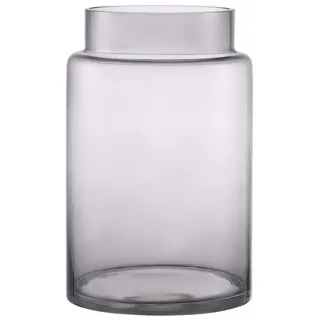 Große Glasvase - Hohe Vase - Breiter Rand - Elegante Blumenvase - Handgefertigtes Glas - 18 CM Hoch - Blumenvase - Schwarz