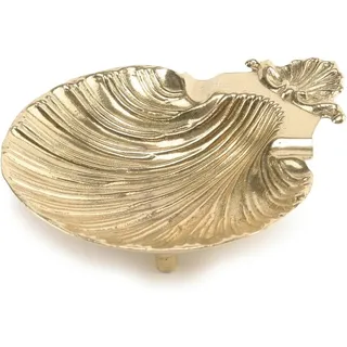 arterameferro Seifenschale in Messing poliert Bad Muschel, Durchmesser 12 cm, Gold, Rund