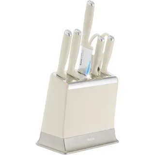 Tefal EverSharp Daily 6-tlg. Messerset, Messerblock + integriertem Schärfer | langanhaltende Schärfe, automatische Klingenschärfung nach jedem Gebrauch, präzise Schnitte bei jeder Anwendung, K2979704
